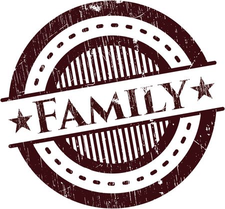 Family rubber grunge stamp