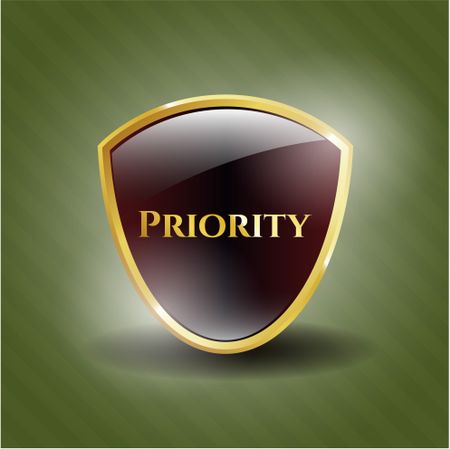 Priority gold emblem