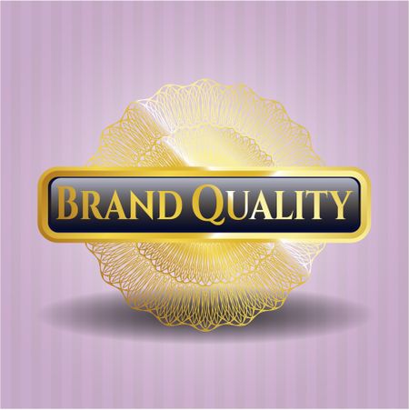 Brand Quality golden emblem or badge