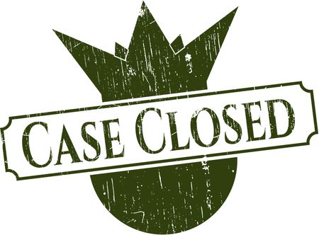 Case Closed rubber grunge stamp