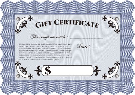Retro Gift Certificate. Beauty design. Printer friendly. Customizable, Easy to edit and change colors.