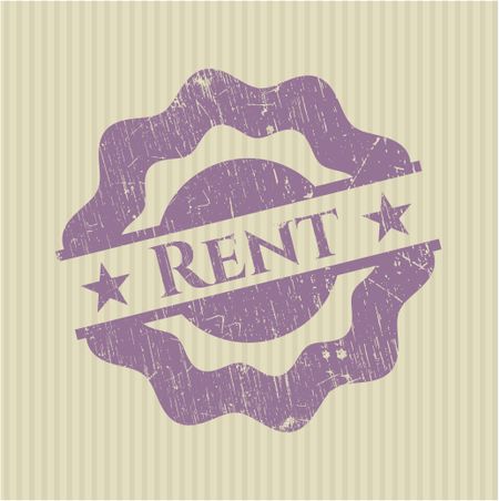 Rent rubber stamp with grunge texture