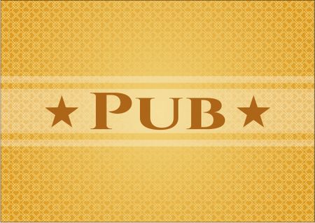 Pub colorful card, banner or poster with nice design