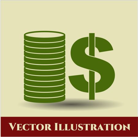 Stack of coins icon vector illustration