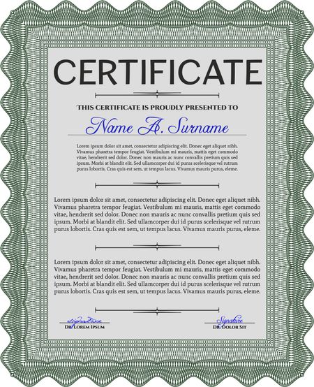 Green Classic Certificate or Diploma templateMoney Pattern design. 