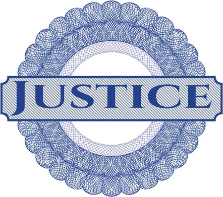 Justice rosette (money style emblem)