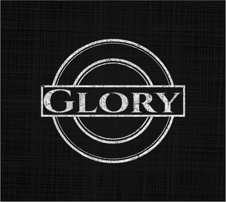 Glory chalkboard emblem on black board