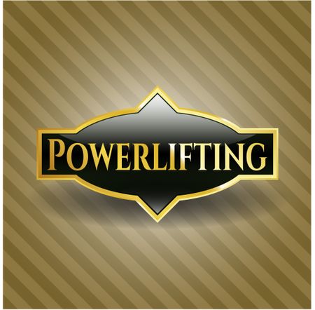 Powerlifting gold emblem or badge