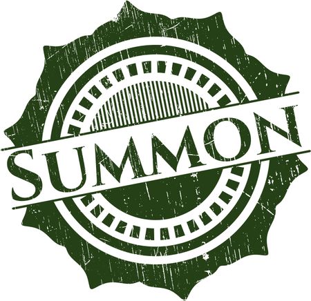Summon rubber stamp with grunge texture