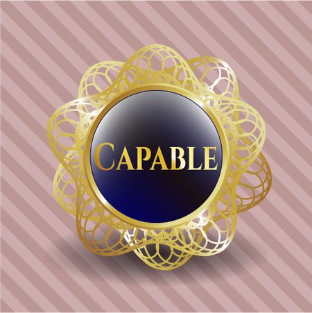 Capable gold shiny badge