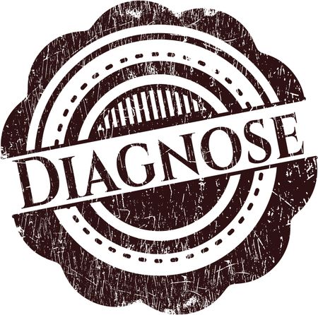 Diagnose rubber stamp with grunge texture