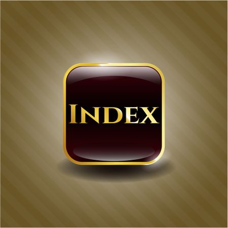 Index gold badge or emblem