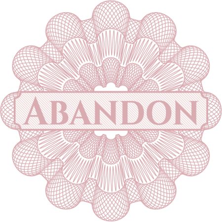 Abandon rosette or money style emblem