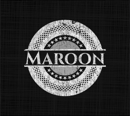 Maroon chalk emblem, retro style, chalk or chalkboard texture