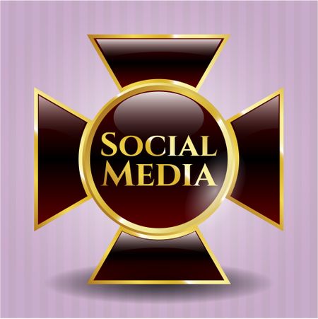 Social Media gold shiny emblem