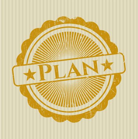 Plan rubber stamp with grunge texture