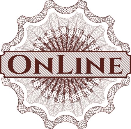 Online inside a money style rosette