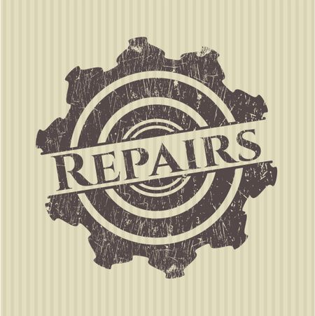 Repairs rubber stamp with grunge texture