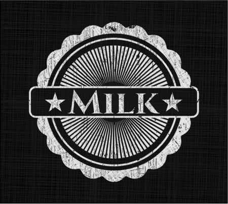 Milk chalk emblem written on a blackboard