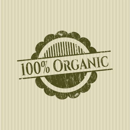 100% Organic grunge style stamp