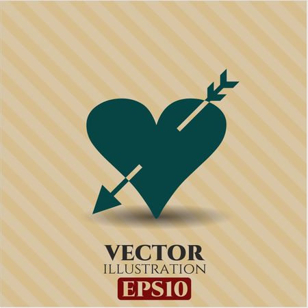 Heart with arrow vector icon