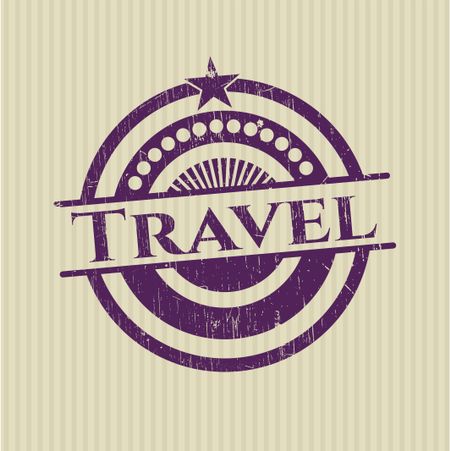 Travel rubber stamp with grunge texture