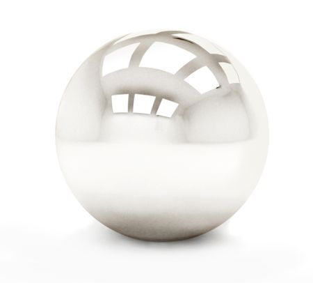 Silver sphere isolated over a white background
