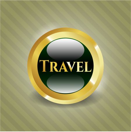 Travel gold shiny badge