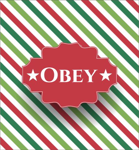Obey retro style card, banner or poster