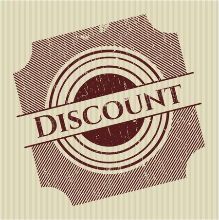 Discount rubber stamp with grunge texture