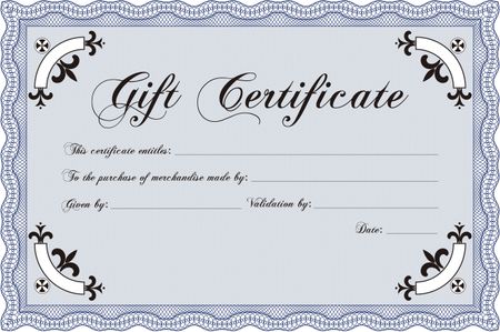 Gift certificate. With background. Cordial design. Detailed. 