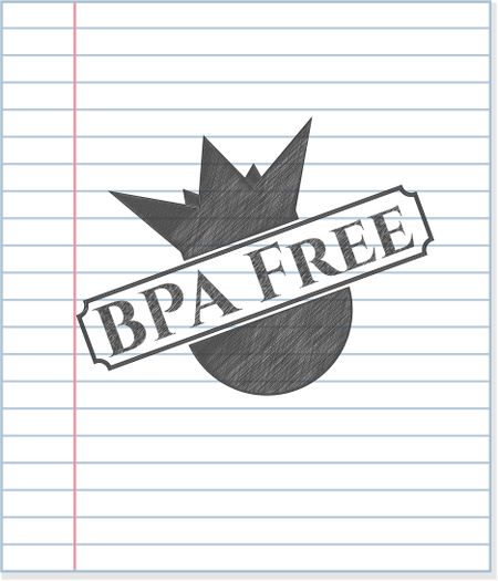 BPA Free drawn with pencil strokes