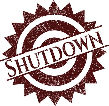 Shutdown grunge style stamp