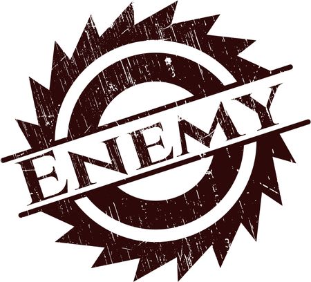 Enemy rubber stamp with grunge texture