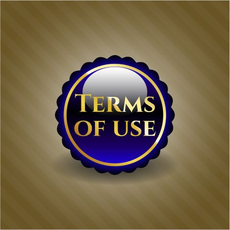 Terms of use golden badge or emblem