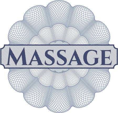 Massage inside a money style rosette