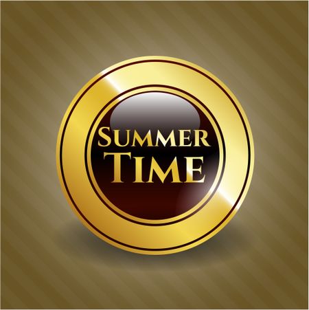 Summer Time gold shiny badge