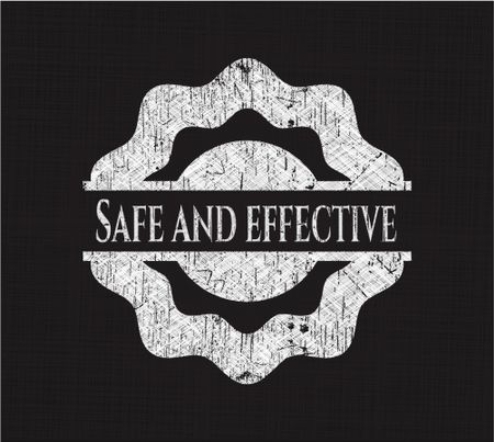 Safe and effective chalk emblem, retro style, chalk or chalkboard texture