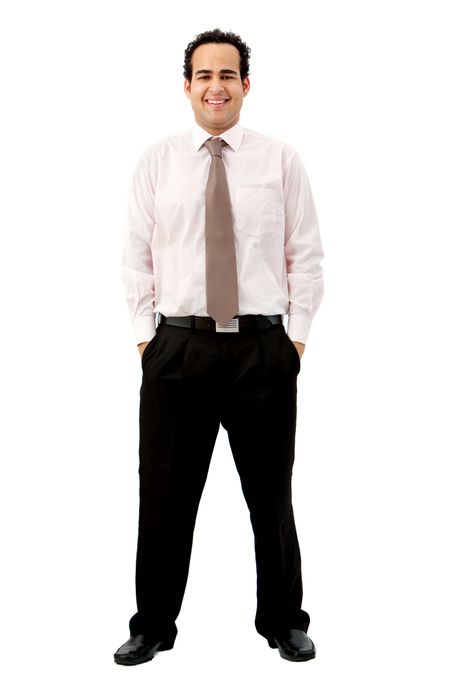 Full body business man isolated over a white background