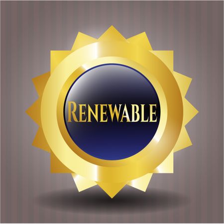 Renewable golden emblem