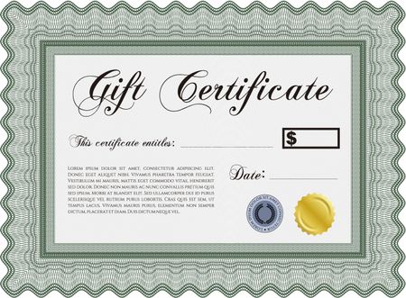 Retro Gift Certificate. With background. Cordial design. Customizable, Easy to edit and change colors. 