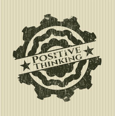 Positive Thinking rubber stamp with grunge texture
