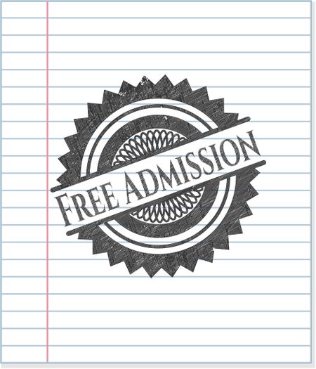 Free Admission drawn with pencil strokes