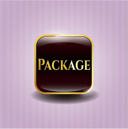 Package golden badge or emblem