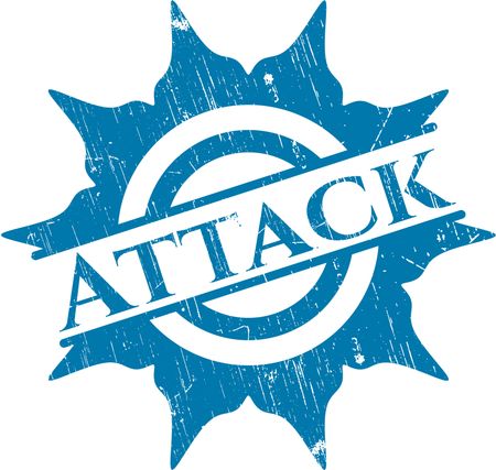Attack rubber stamp with grunge texture