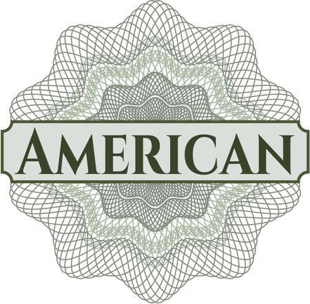 American written inside a money style rosette