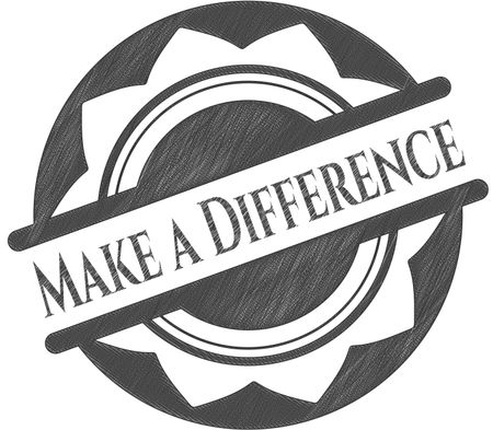 Make a Difference pencil strokes emblem