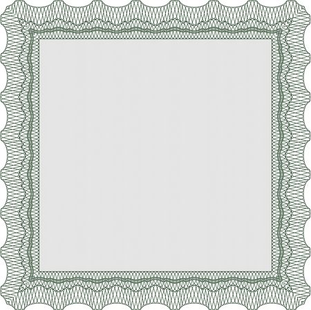 Certificate template or diploma template. Beauty design. Complex background. Vector pattern that is used in currency and diplomas.Green color.