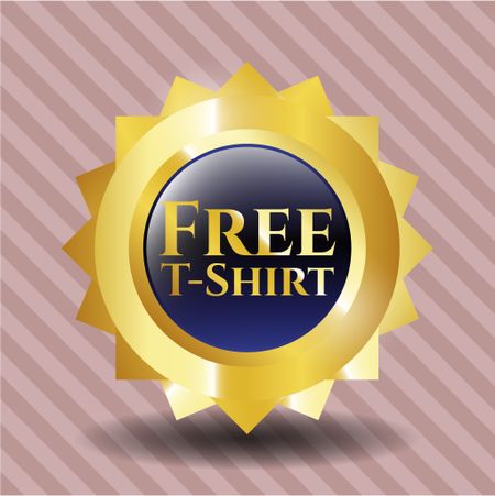 Free T-Shirt gold badge or emblem