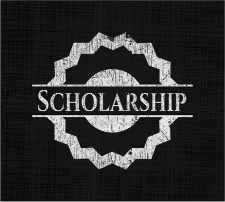 Scholarship written with chalkboard texture